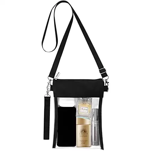 Vichona Clear Crossbody Bag,Clear Purse for Women Stadium Approved with Adjustable Shoulder Strap