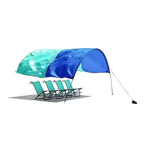Shibumi Shade®, World's Best Beach Shade, The Original Wind-Powered® Beach Canopy, Provides 150 Sq. Ft. of Shade, Compact & Easy to Carry, Sets up in 3 Minutes, Designed & Sewn in Ameri...