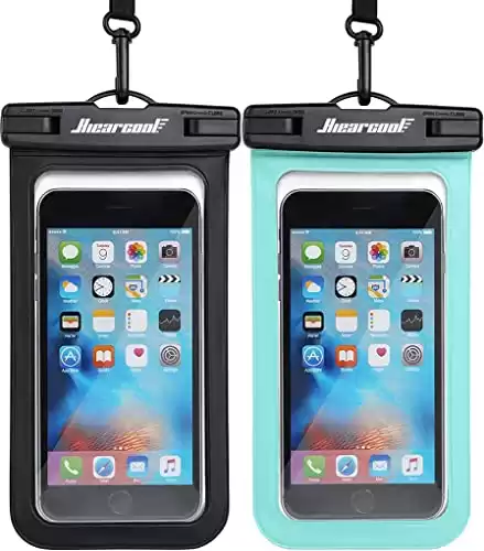 Hiearcool Waterproof Phone Pouch, Waterproof Phone Case for iPhone 15 14 13 12 Pro Max XS Samsung, IPX8 Cellphone Dry Bag Beach Essentials 2Pack-8.3