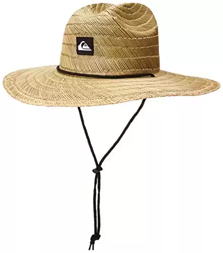 Quiksilver mens Pierside Straw Lifeguard Beach Straw Sun Hat, Natural/Black, Small-Medium US